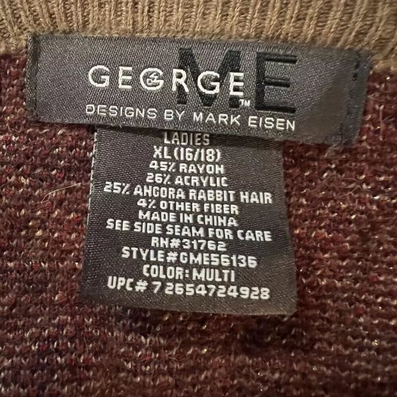 Mark Eisen George. Size XL 16/18. 25% Angora Rabbit. Metallic Cardigan. B109 - Picture 6 of 6